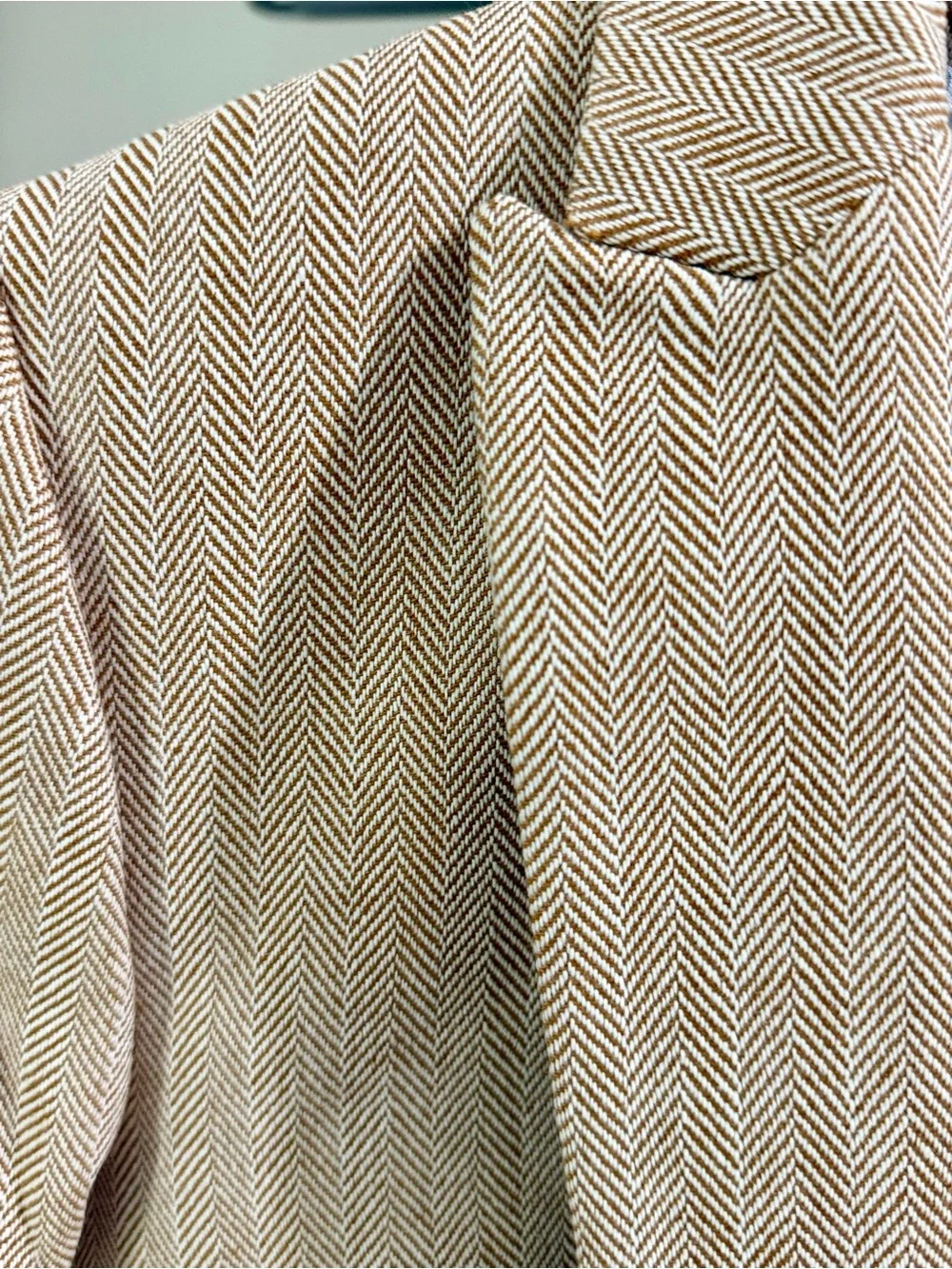 NWT J. Crew Women's Tan Herringbone Single-Button Blazer